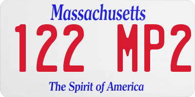 MA license plate 122MP2