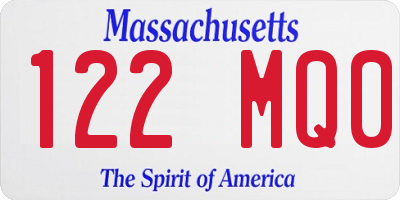 MA license plate 122MQ0
