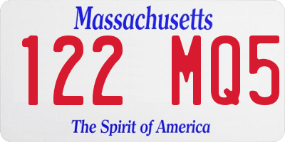MA license plate 122MQ5