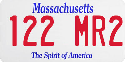 MA license plate 122MR2