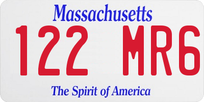 MA license plate 122MR6