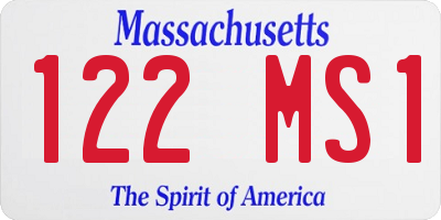 MA license plate 122MS1