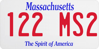 MA license plate 122MS2