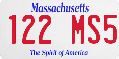 MA license plate 122MS5
