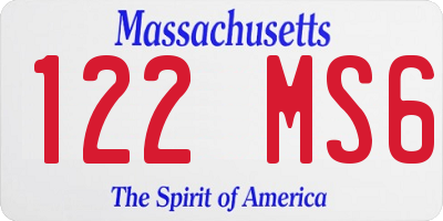 MA license plate 122MS6