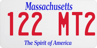 MA license plate 122MT2