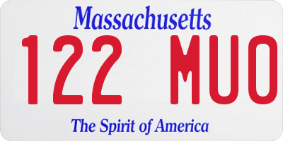 MA license plate 122MU0