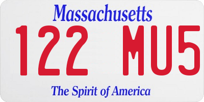 MA license plate 122MU5