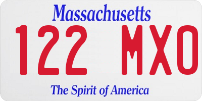 MA license plate 122MX0