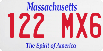 MA license plate 122MX6