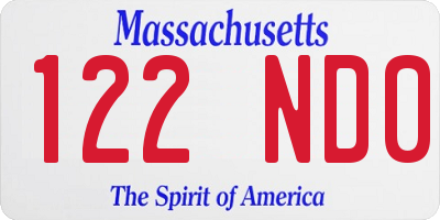 MA license plate 122ND0