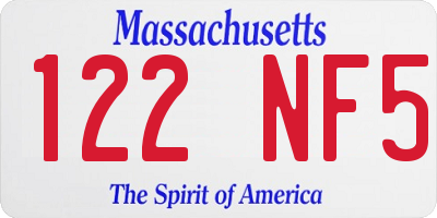 MA license plate 122NF5