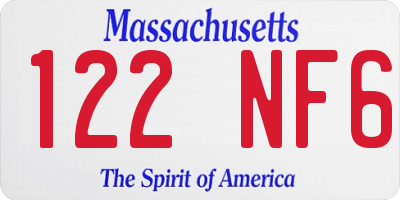 MA license plate 122NF6
