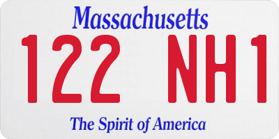 MA license plate 122NH1