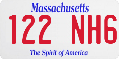 MA license plate 122NH6