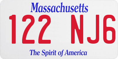 MA license plate 122NJ6
