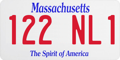 MA license plate 122NL1