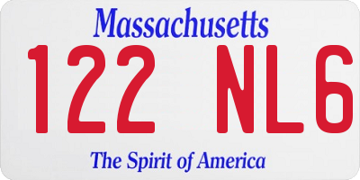 MA license plate 122NL6