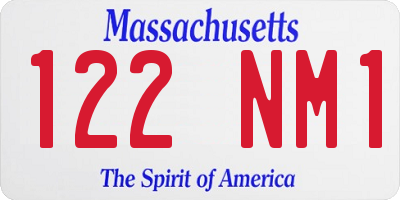 MA license plate 122NM1