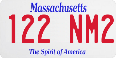 MA license plate 122NM2