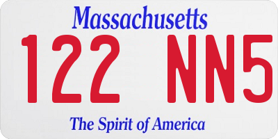 MA license plate 122NN5