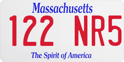MA license plate 122NR5