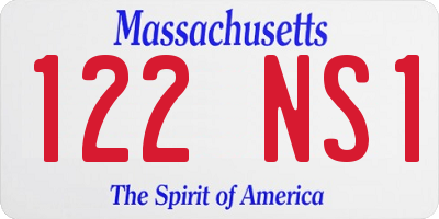 MA license plate 122NS1