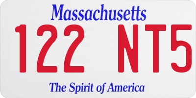 MA license plate 122NT5