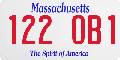 MA license plate 122OB1