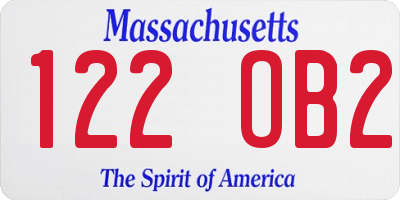 MA license plate 122OB2