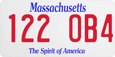MA license plate 122OB4