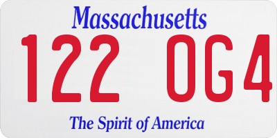MA license plate 122OG4