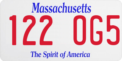 MA license plate 122OG5