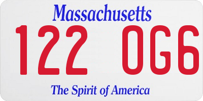 MA license plate 122OG6