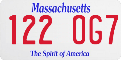 MA license plate 122OG7