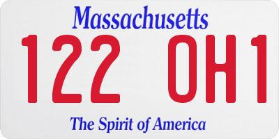 MA license plate 122OH1