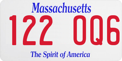 MA license plate 122OQ6