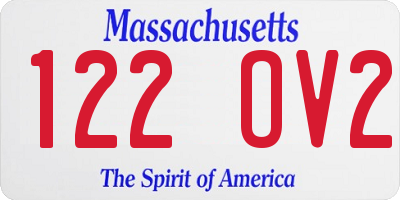 MA license plate 122OV2