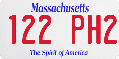 MA license plate 122PH2