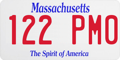 MA license plate 122PM0