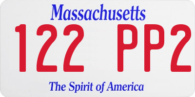 MA license plate 122PP2