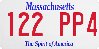 MA license plate 122PP4