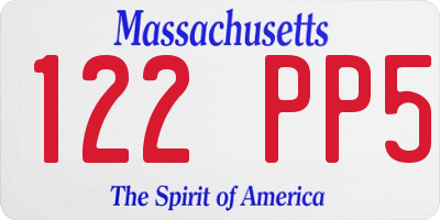 MA license plate 122PP5