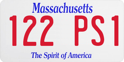 MA license plate 122PS1