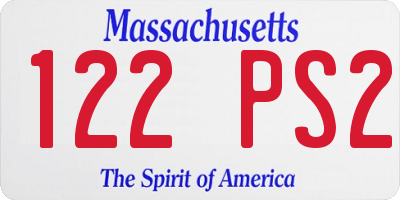 MA license plate 122PS2