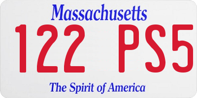 MA license plate 122PS5