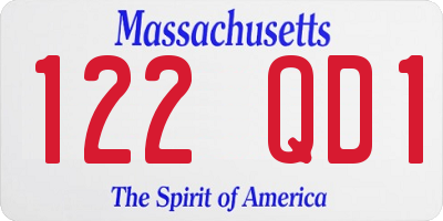 MA license plate 122QD1