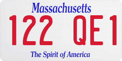 MA license plate 122QE1