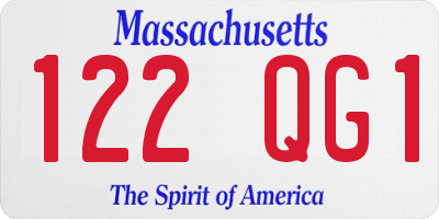 MA license plate 122QG1