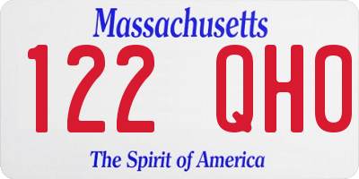 MA license plate 122QH0